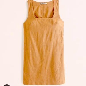 Abercrombie & fitch linen-blend wide strap mini dress